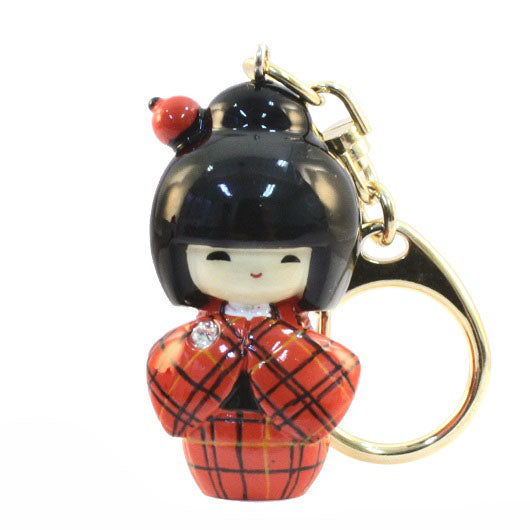 Kokeshi keyring Kasuri