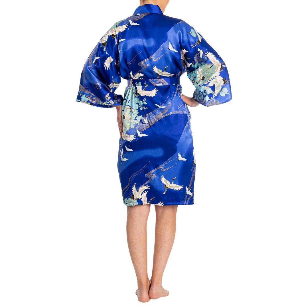 Kranich Kurzer Seidenkimono