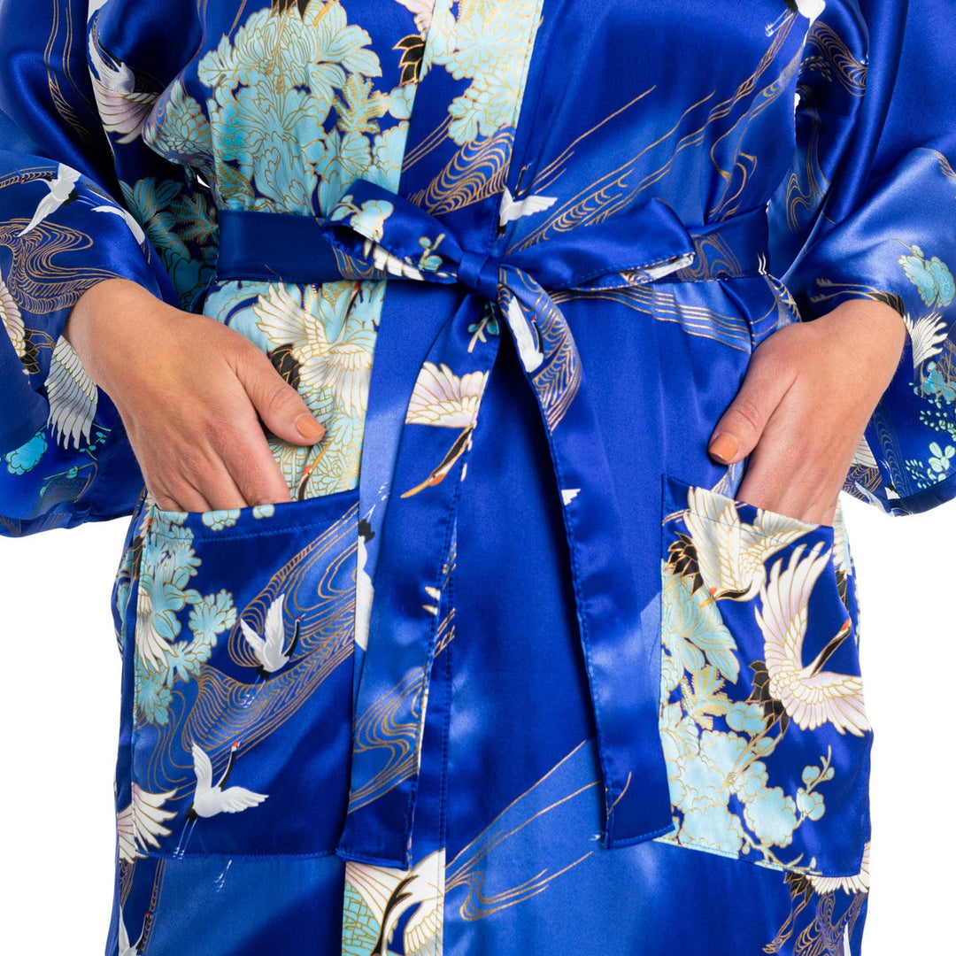 Kranich Kurzer Seidenkimono