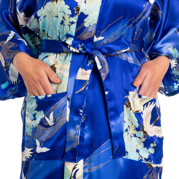 Kranich Kurzer Seidenkimono