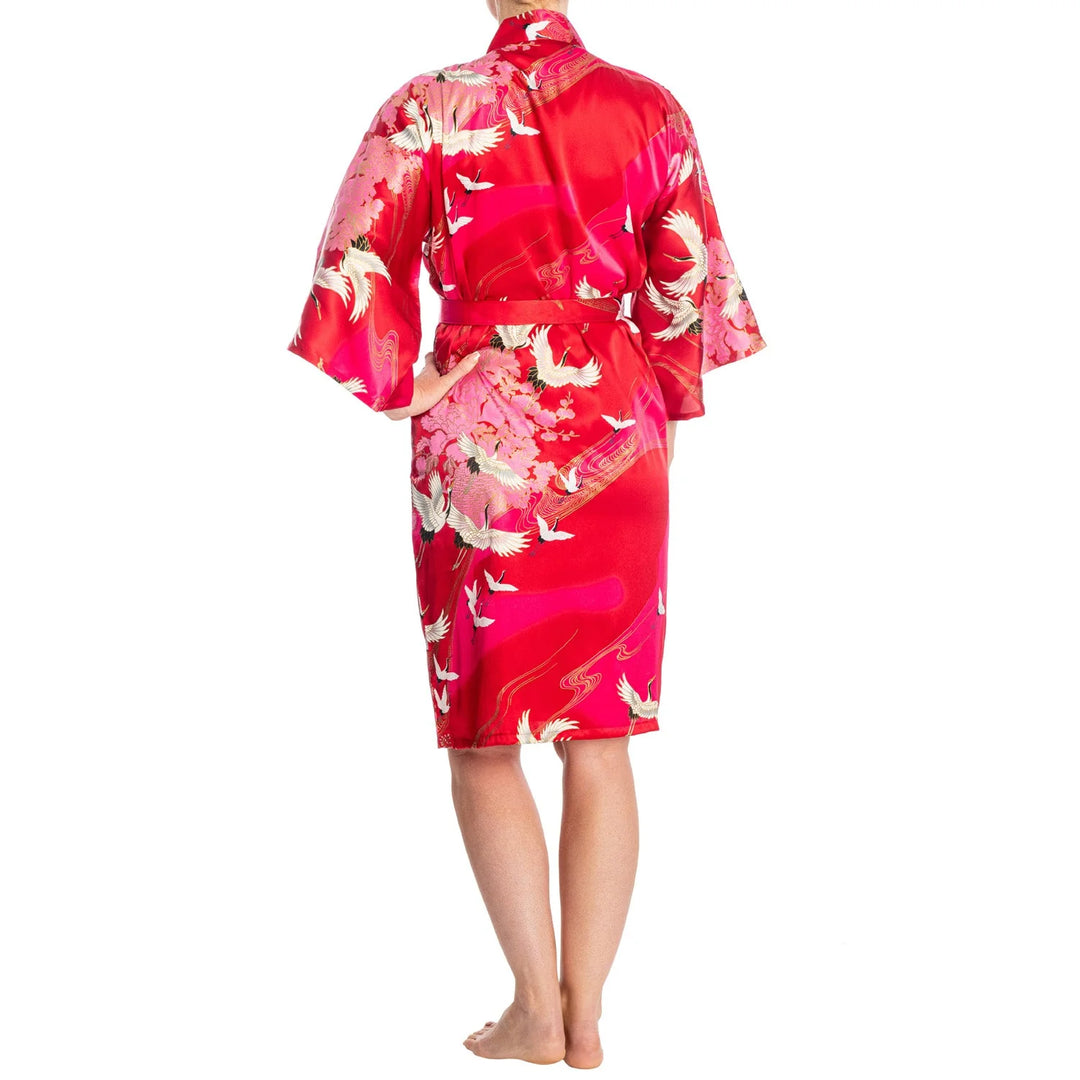 Kranich Kurzer Seidenkimono